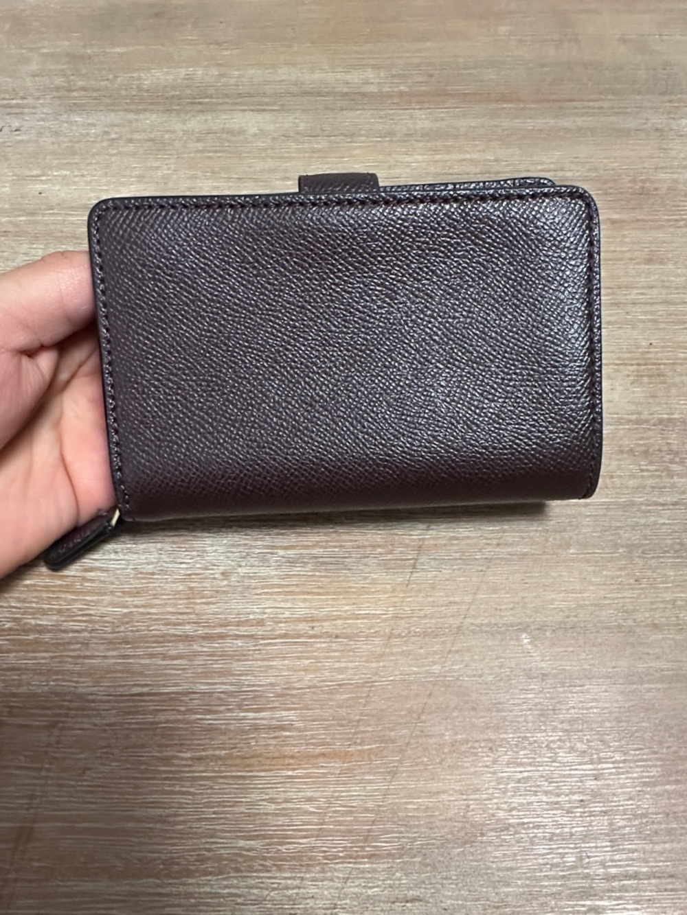 Coach Compact Wallet in Dark Brown with Gold Hardware - Picture 5 of 5